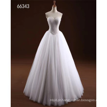 2017 Princesa Princesa Pérola Beaded Vestido de Noiva de Vestido de Noiva Branco